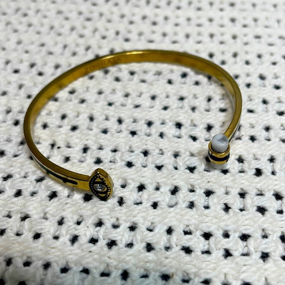 Gold Evil Eye Cuff - Picture 1 of 4